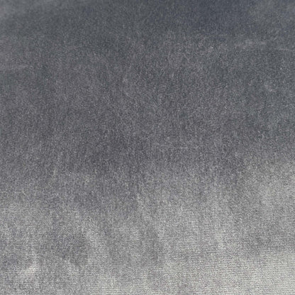 Close-up macro shot of the Grey Luxe Velvet fabric and silver studding, highlighting the plush texture and the precision-placed decorative metal accents.
