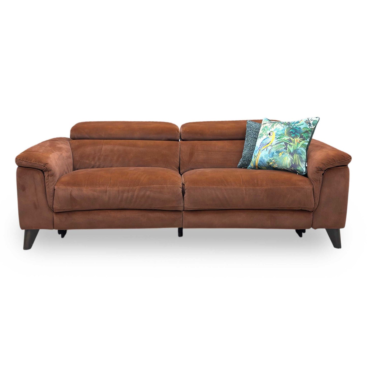 ‘Wade’ Sfa-Pey-R06 Caramel Velvet 3 Seater Power Recliner Sofa