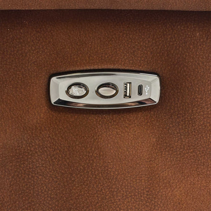 ‘Wade’ Sfa-Pey-R06 Caramel Velvet 3 Seater Power Recliner Sofa