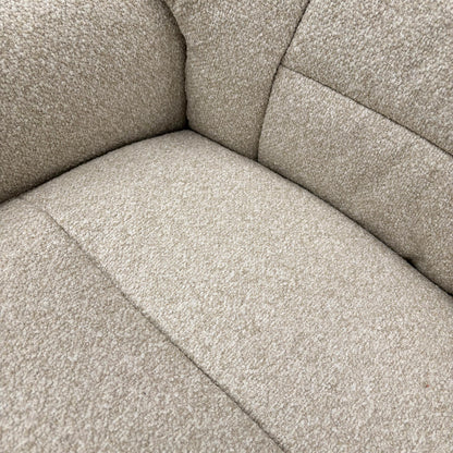 Close-up of the Hessian Beige fabric, highlighting the high-quality woven texture and the neutral, versatile tone of the upholstery.