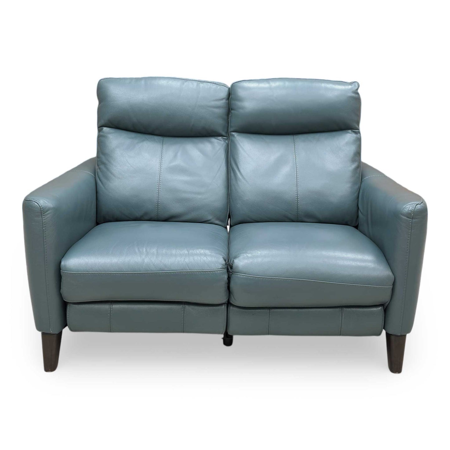 World of Leather Compact Collection ‘Petit’ Bv-301e Lake Green Leather 2 Seater Power Recliner Sofa
