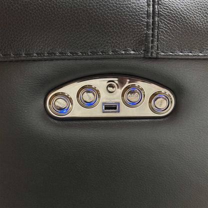 World of Leather ‘Link’ Nc-023c Black Leather 3 Seater Power Recliner Sofa with Power Headrests