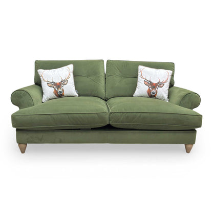 The Lounge Co. ‘Bronwyn’ Woo16 Woodland Moss Green Velvet 3 Seater Classic Back Sofa