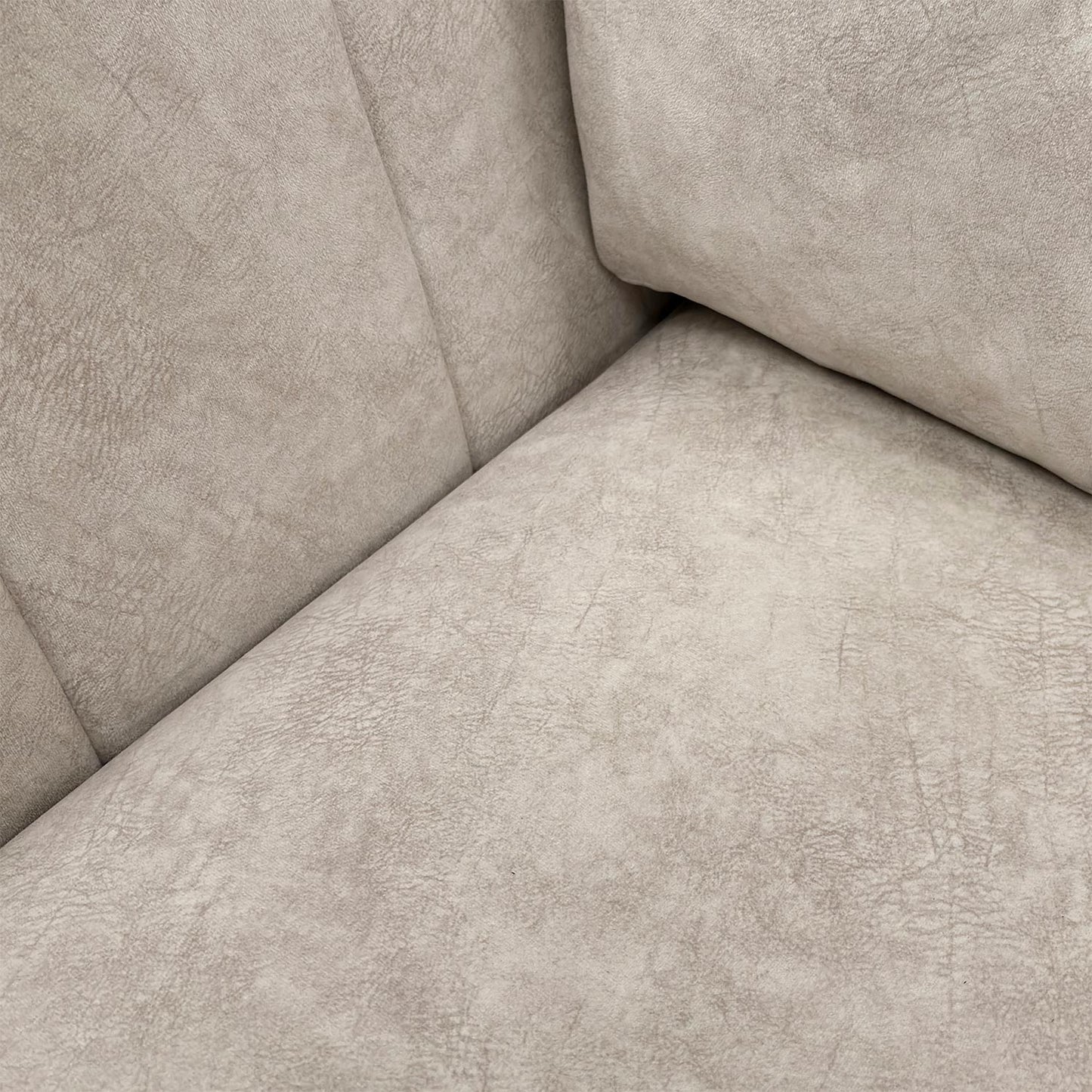 ‘Mariah’ Dapple Cream-Tri No Insert Velvet 3 Seater Classic Back Sofa + Large Storage Footstool (Ariana)