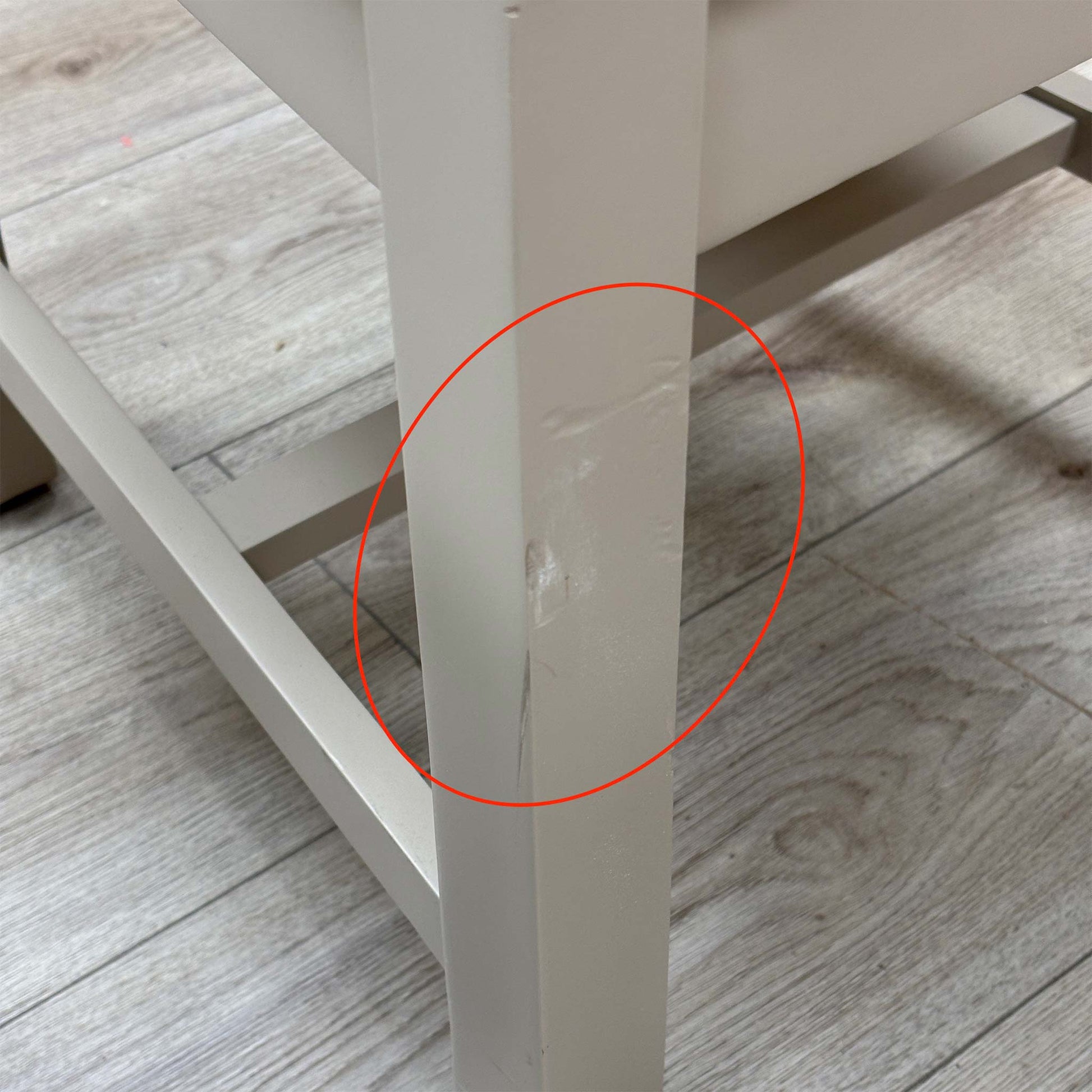 Detail shot focusing on the rear wood joints and slat back construction, demonstrating the high-quality craftsmanship and stability of the fixed frame.