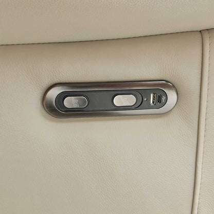 ‘Panache’ Lead Grey Cat-60:23 Leather 3 Seater Power Recliner Sofa