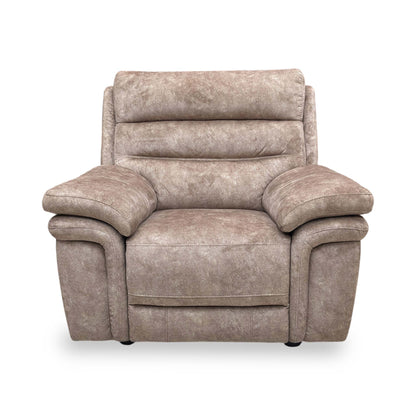 Front view for the Berlin armchair, highlighting the luxurious soft-touch velvet, high-density foam seating, and durable internal frame construction