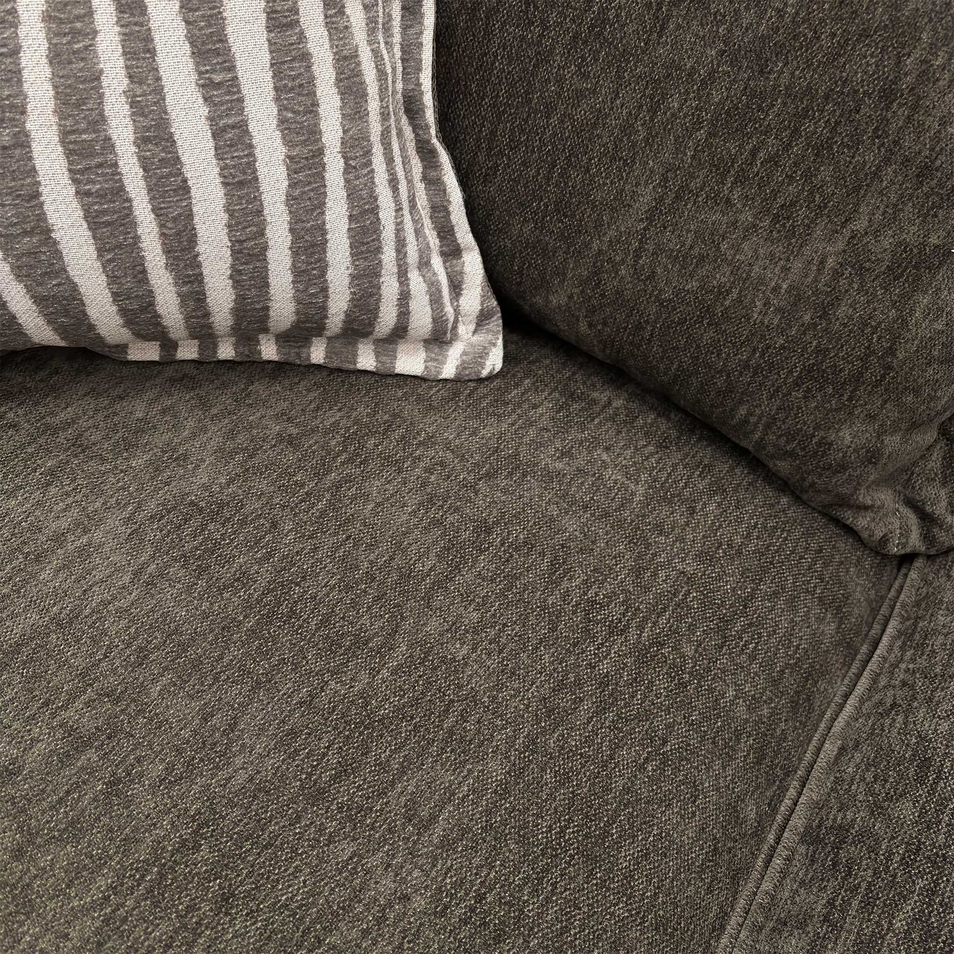 Close-up of the Moleskin Brown chenille fabric, highlighting the dense, soft-touch weave and the subtle multi-tonal depth of the material.