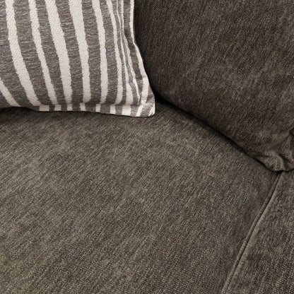 Close-up of the Moleskin Brown chenille fabric, highlighting the dense, soft-touch weave and the subtle multi-tonal depth of the material.