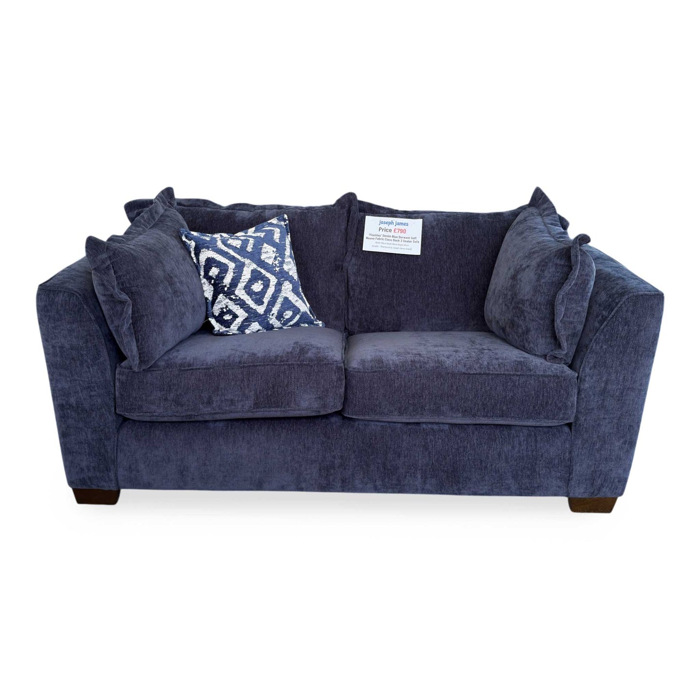 'Finchley' Denim Blue Derwent Soft Weave Fabric Classic Back 3 + 2 Seater Sofa Set