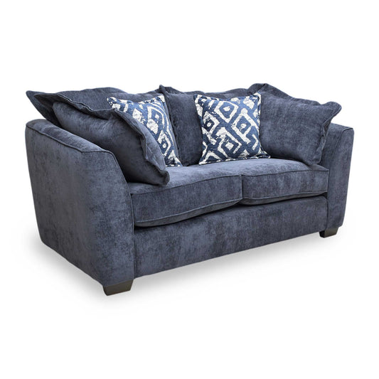 ‘Finchley’ Denim Blue Derwent Soft Weave Fabric Classic Back 2 Seater Sofa