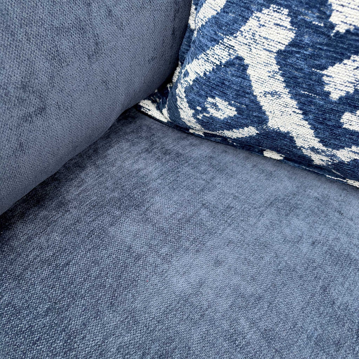 ‘Finchley’ Denim Blue Derwent Soft Weave Fabric Classic Back 2 Seater Sofa