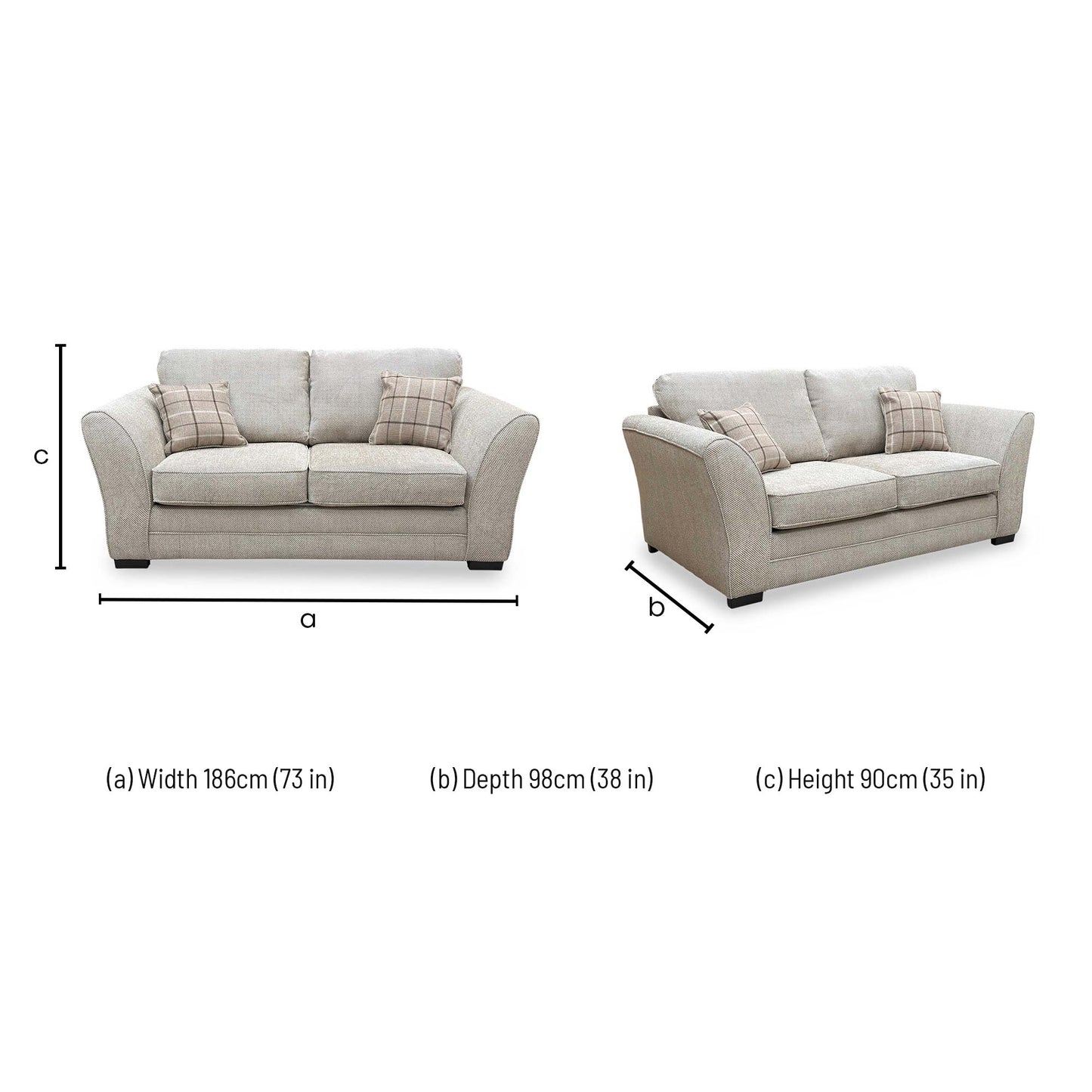 Dimensions of the Sophie Sultan sofa bed..