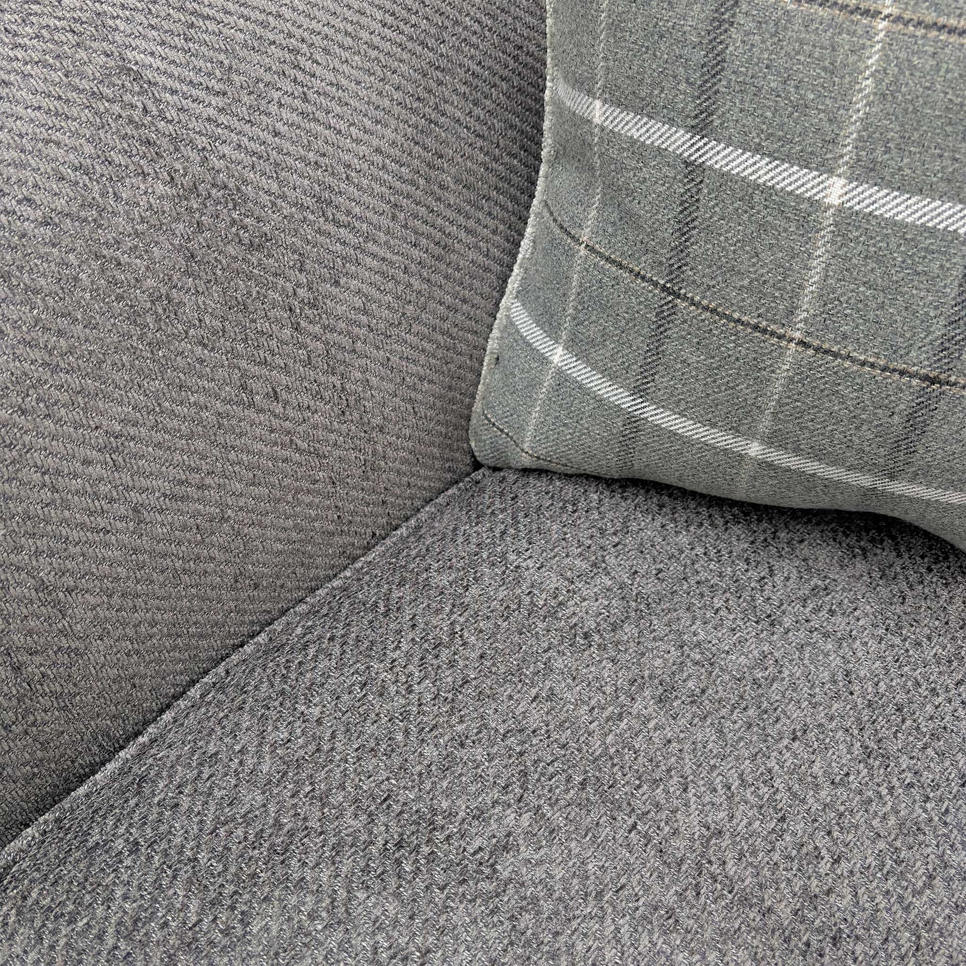 Close-up of the Sultan Dark Grey woven fabric, highlighting the textured weave, durability, and sophisticated multi-tonal grey threads.