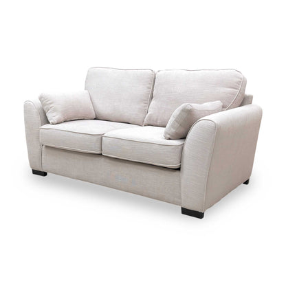 Side view of the Roma 2 seater sofa bed seat cushions demonstrating the spacious seating area for two.