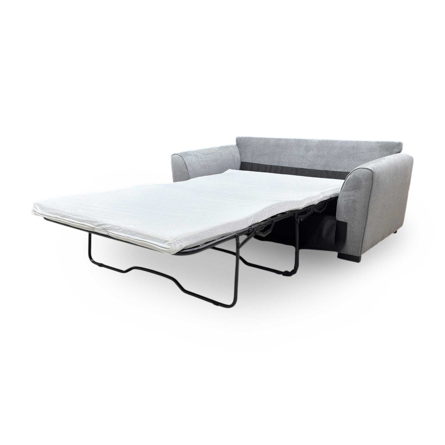 ‘Roma’ Pewter Grey Linen Fabric 2 Seater Sofa Bed