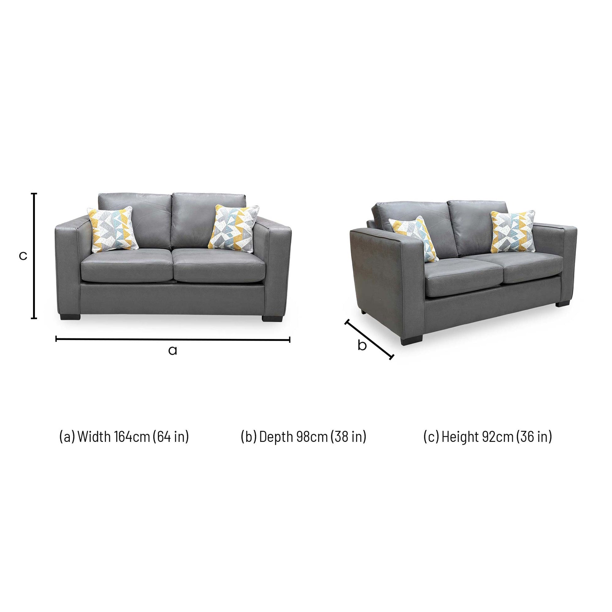Dimensions diagram for the Newton Sofa Bed.