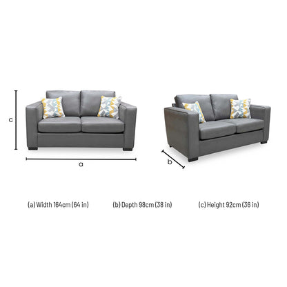 Dimensions diagram for the Newton Sofa Bed.