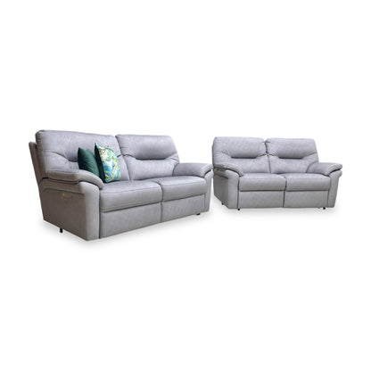 Side view of the sofa showing the power recliner controls and integrated USB ports for convenient device charging.