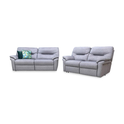 Side view of the sofa showing the power recliner controls and integrated USB ports for convenient device charging.
