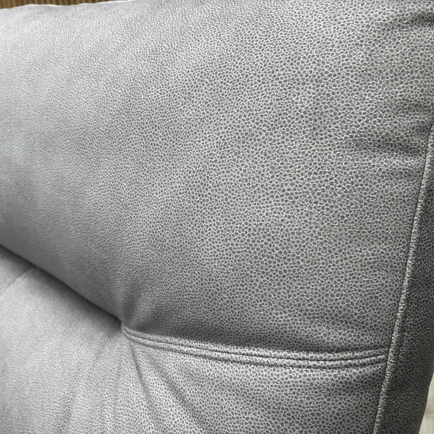 Close up view of the Stingray charcoal grey velvet fabric, showcasing its soft texture and high-quality finish.