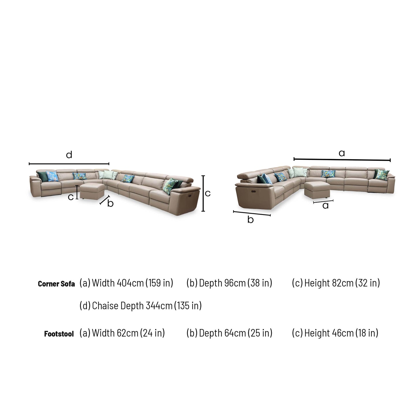 Dimensions diagram for the Nicoletti Davide set.