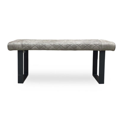 Front View of the back and underside of the Warrior bench, illustrating the clean construction and black powder-coated legs.