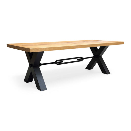'Bodahl ‘Terra’ 1 Oil Solid Oak  Straight Edge 240cm Dining Table with Tension Bolt X-Leg