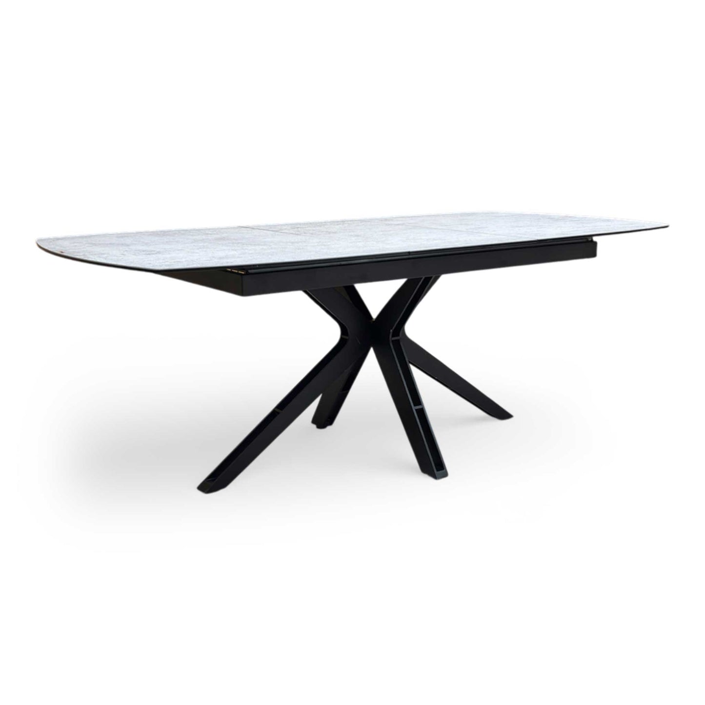 Side profile of The Raul table fully extended to 210cm.