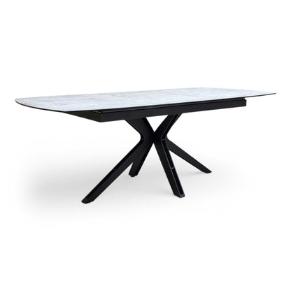 Side profile of The Raul table fully extended to 210cm.