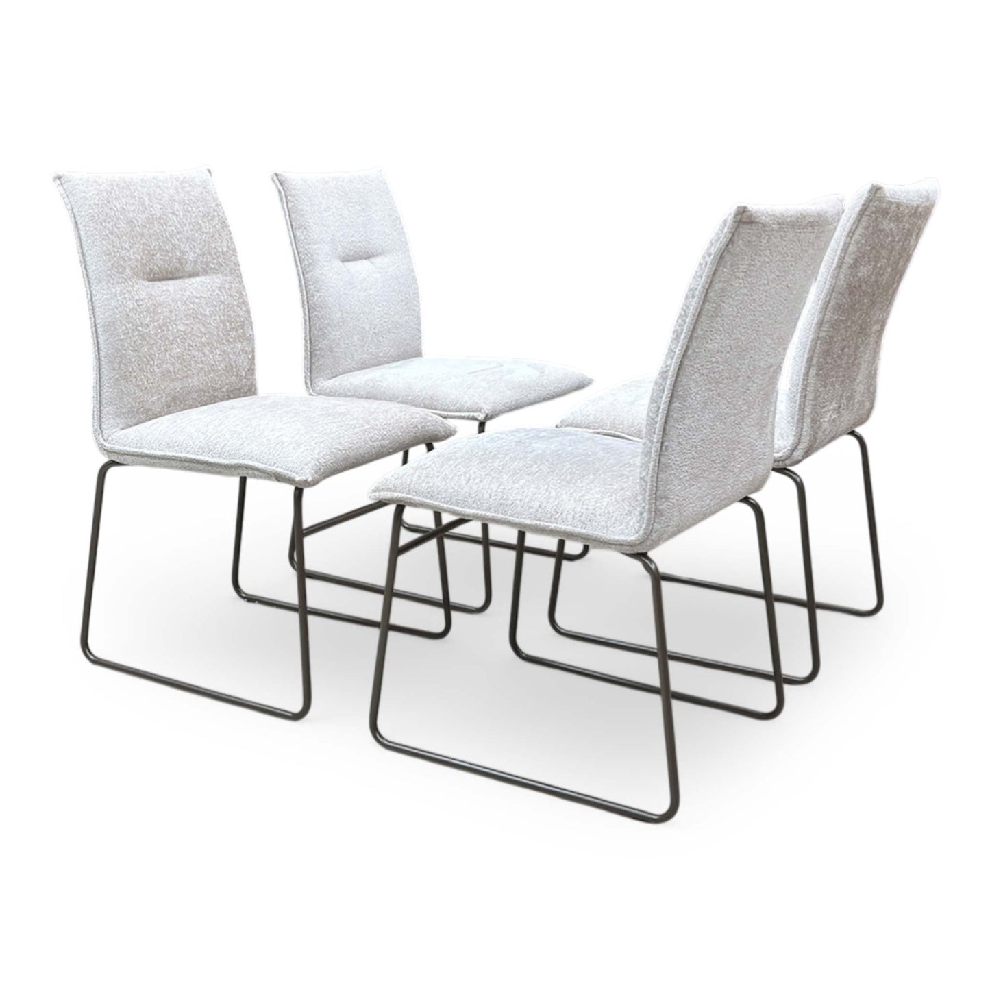 Side profile of the chair showing the ergonomic curvature of the seat and the sleek silhouette of the lava-finished legs.
