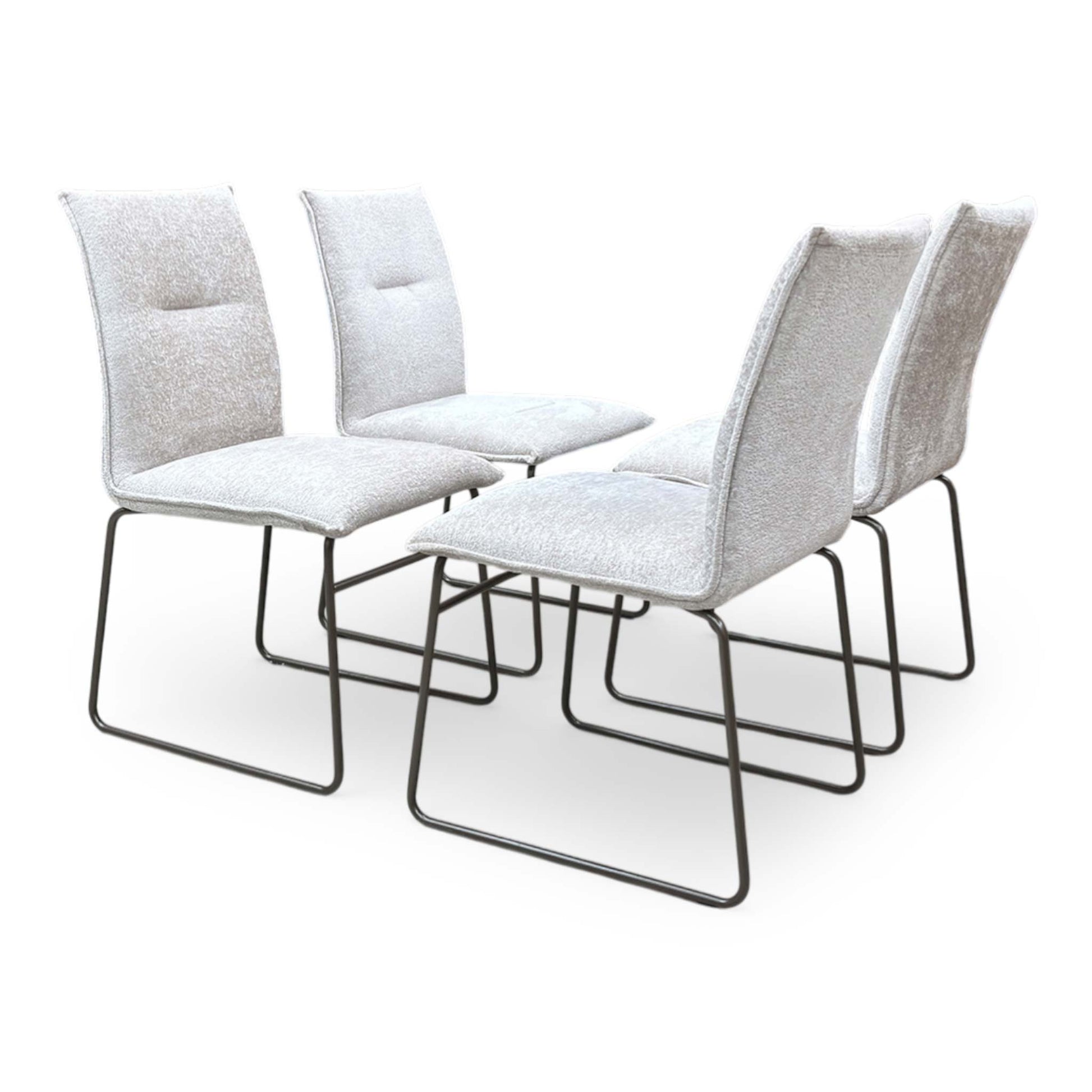 Side profile of the chair showing the ergonomic curvature of the seat and the sleek silhouette of the lava-finished legs.
