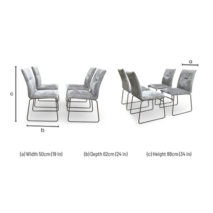 Dimensions diagram for the Connubia Maya dining chair.