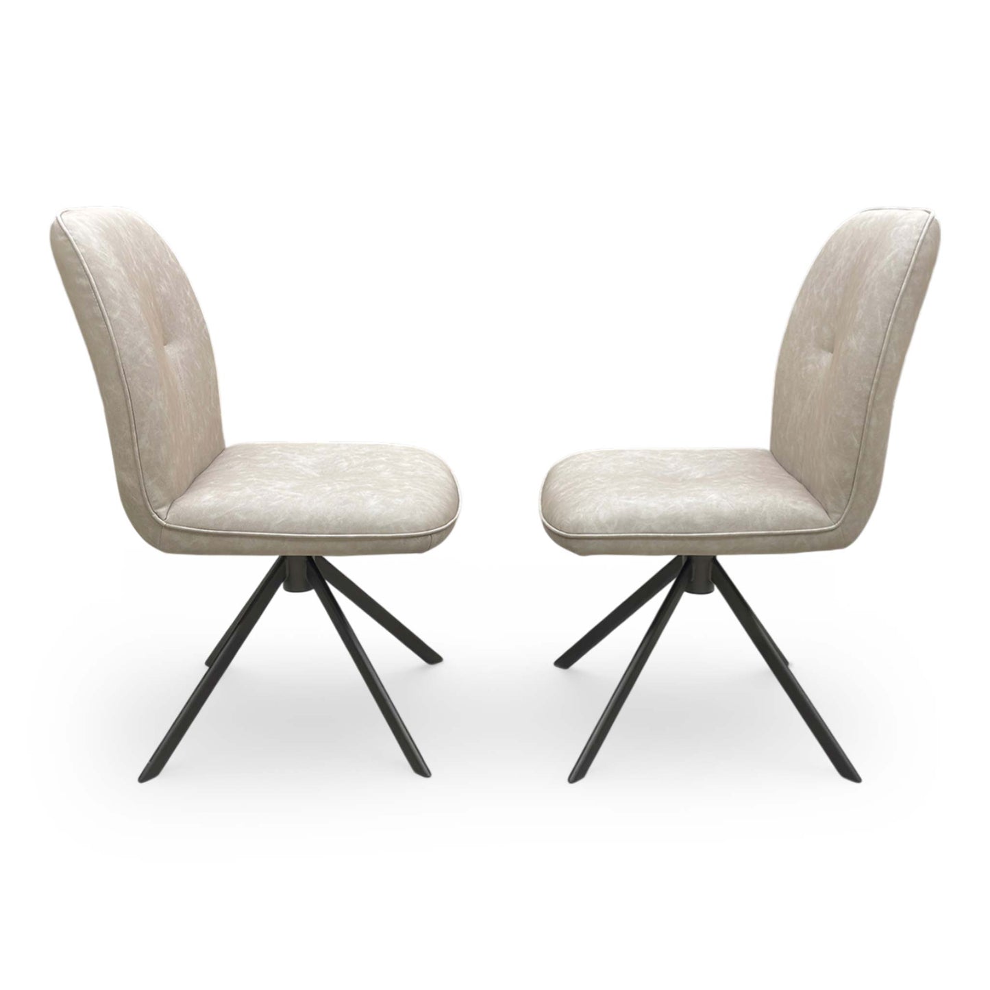 Side profile of the Perla chair showcasing the ergonomic design and foam-cushioned support.