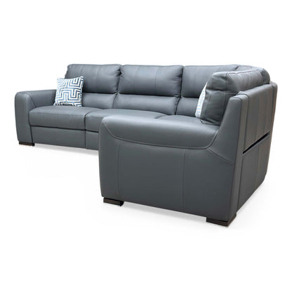 Rear view of the Viali Verona corner sofa, displaying the clean lines and well-finished upholstery suitable for open-plan living.