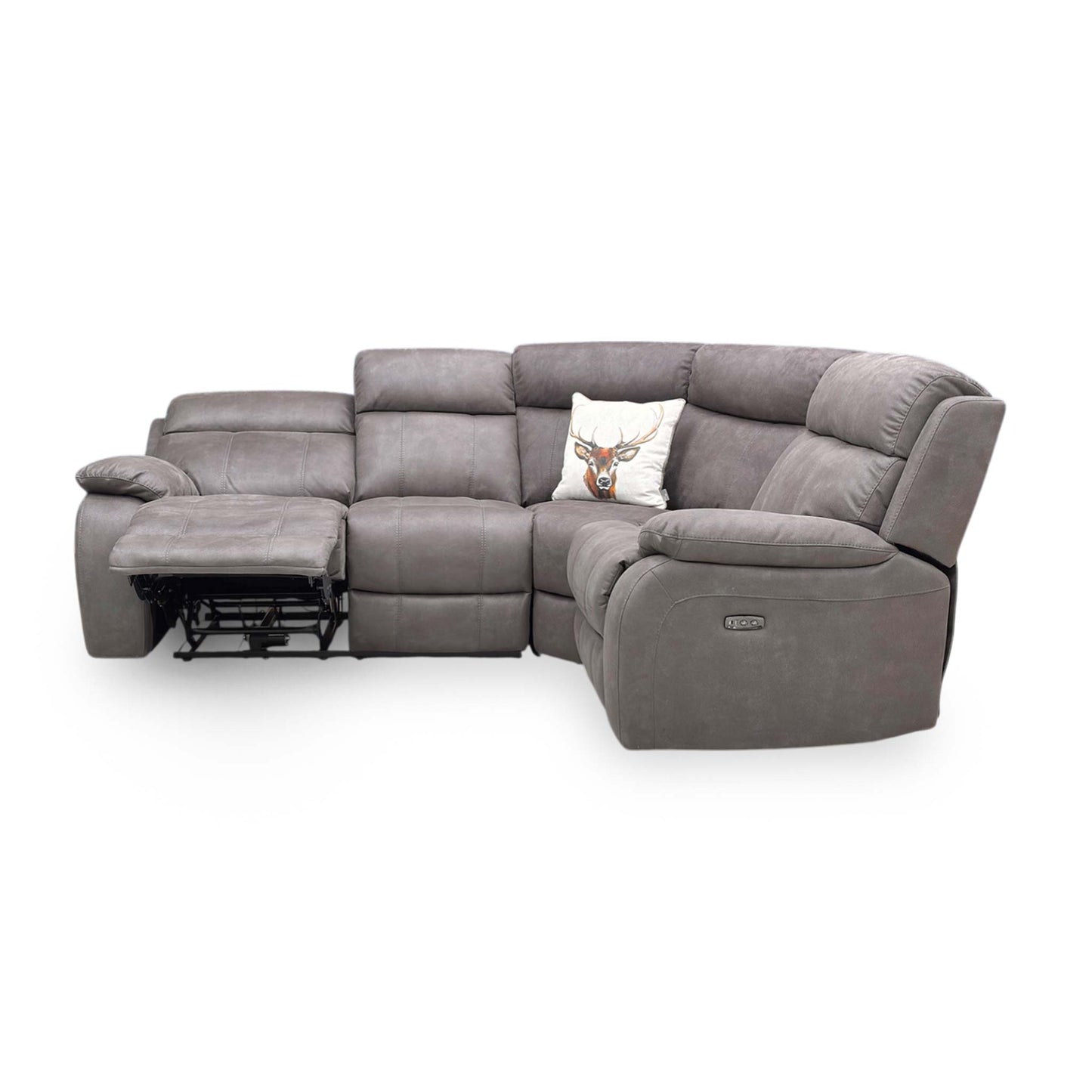 Side profile of the right-hand facing chaise section, highlighting the deep seat cushions and ergonomic back support.