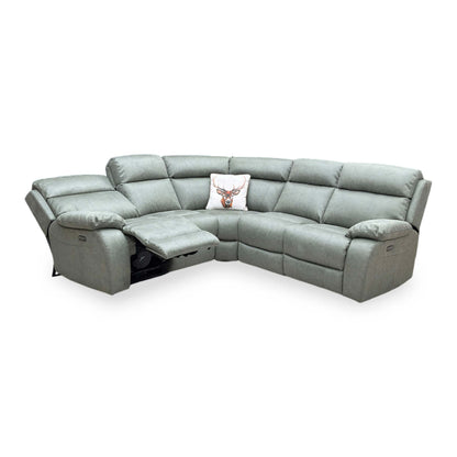 Side shot of the sofa's high backrest and integrated headrests, emphasizing the ergonomic support and modern designer aesthetic.