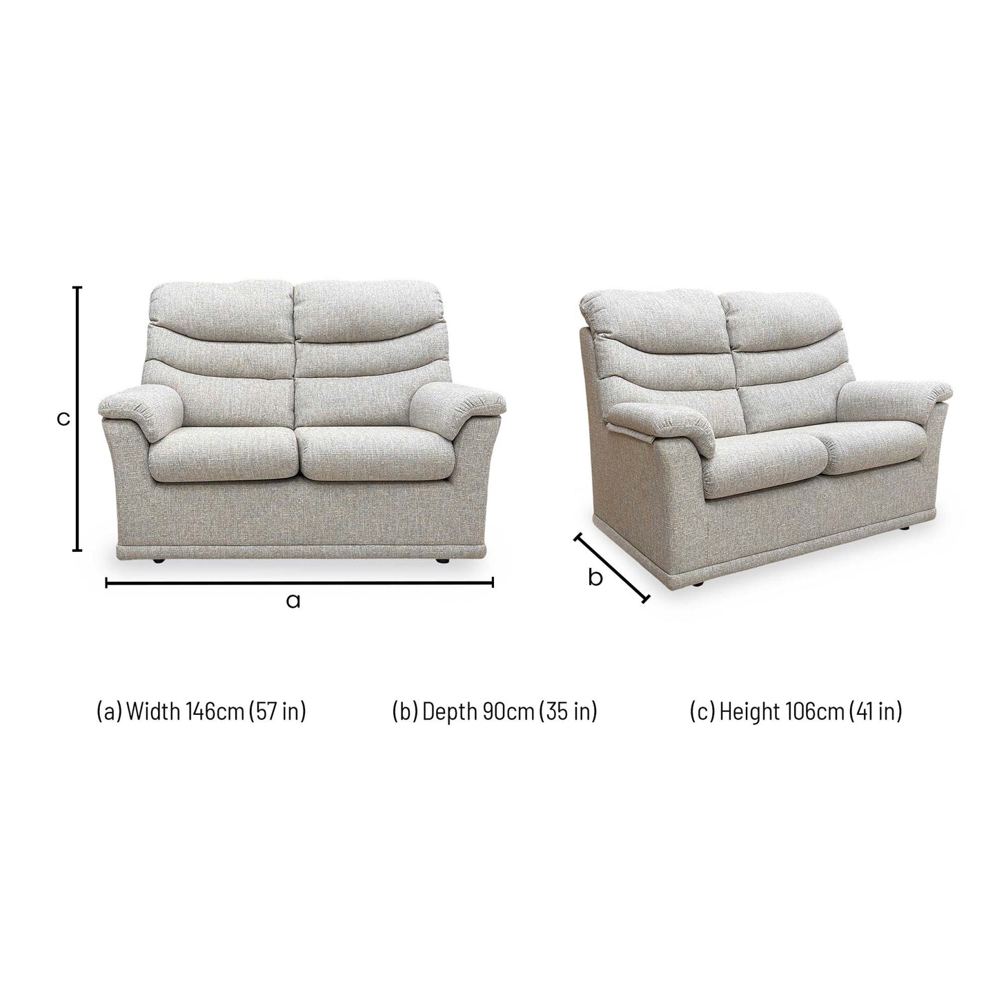G Plan ‘Malvern’ Taupe Woven Fabric 2 Seater Sofa