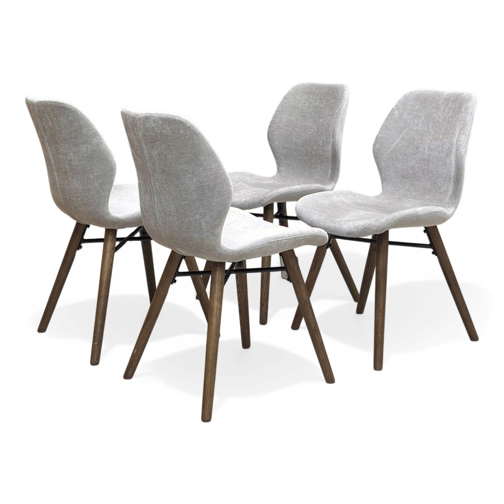 Rear view of a Stockholm dining chair, illustrating the clean lines and designer style of the set.