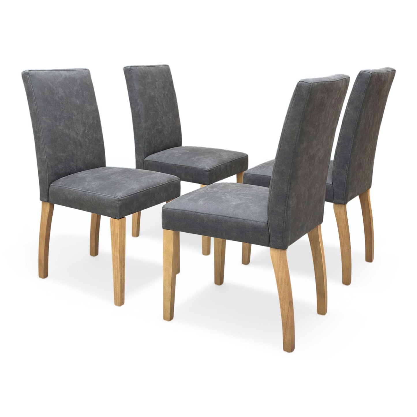 Rear view of the Augusta chair set, emphasizing the clean lines and solid construction suitable for daily family use.