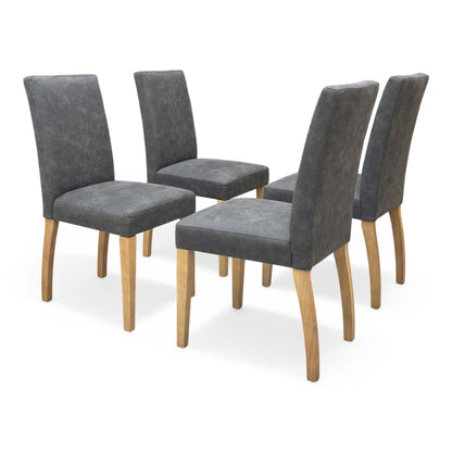 Rear view of the Augusta chair set, emphasizing the clean lines and solid construction suitable for daily family use.