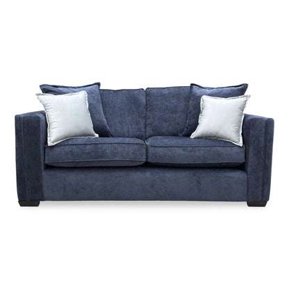 Front view of the Chelsea 3-seater sofa, showcasing the textured chenille fabric and three-cushion classic back.