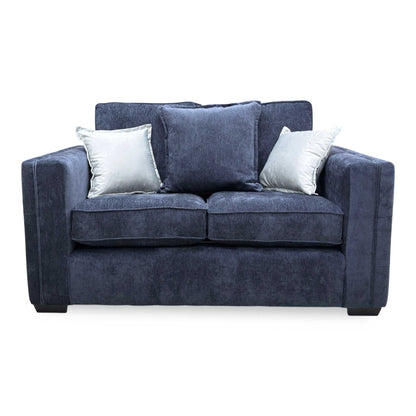 Front view of the Chelsea 2-seater sofa, showcasing the textured chenille weave and elegant, traditional silhouette.