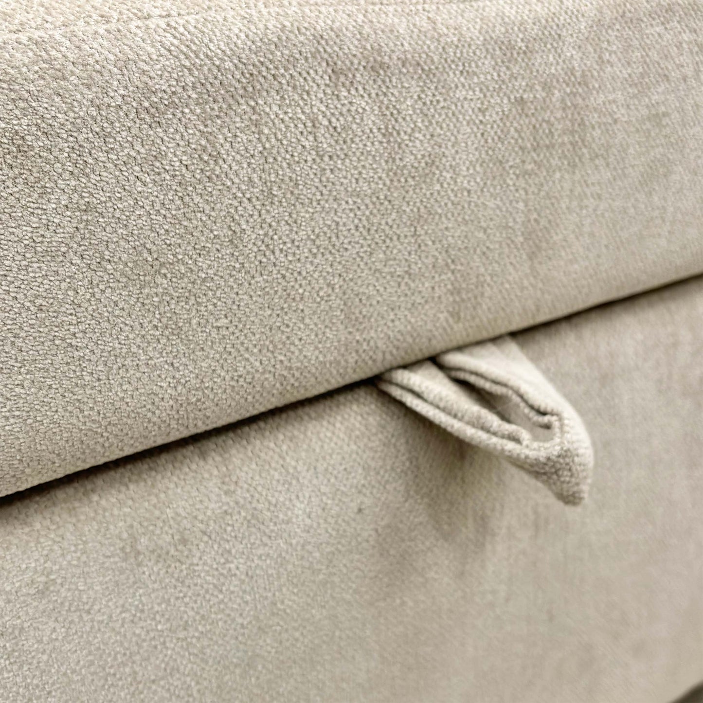 Close-up shot of the Derwent soft weave fabric in truffle, showing the high-quality upholstery.