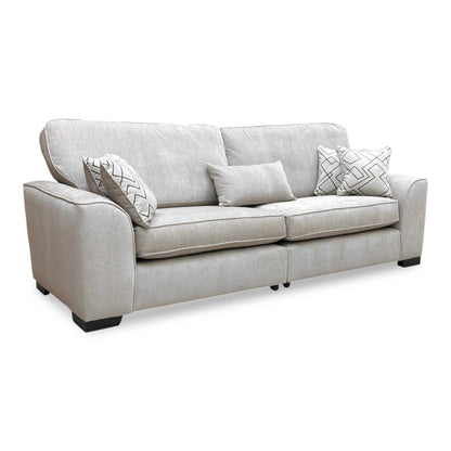 Full view of the Thornbrook ‘Harvey’ 4-seater sofa upholstered in Truffle Derwent soft weave fabric.