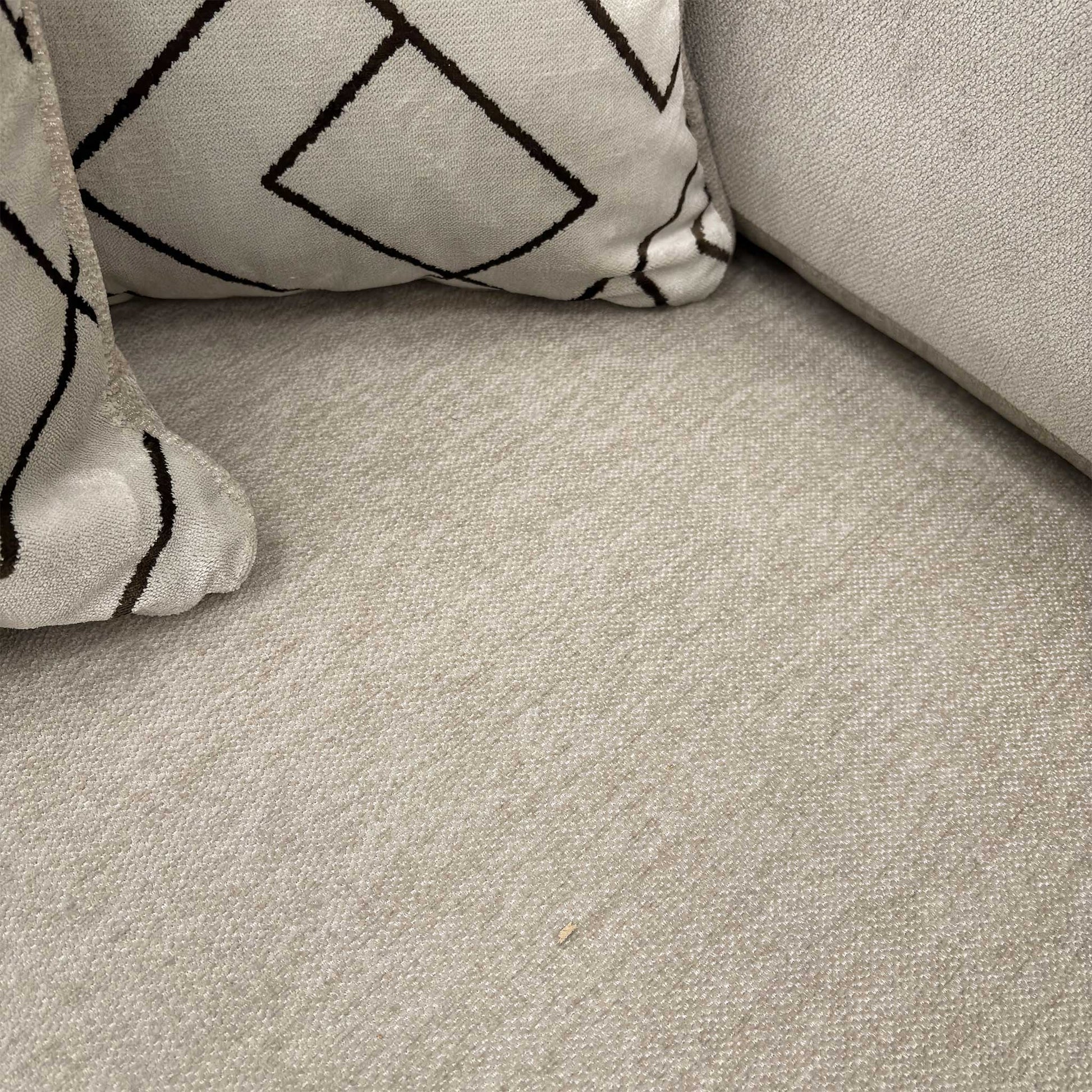 Close-up of the truffle brown Derwent soft weave fabric, showing the detailed tactile texture.