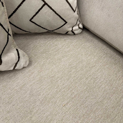 Close-up of the truffle brown Derwent soft weave fabric, showing the detailed tactile texture.