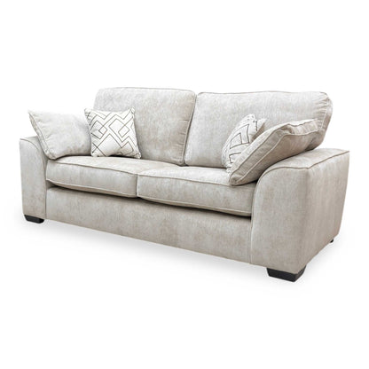Side profile of the Harvey 3 seater sofa, showing the sturdy frame and low-profile feet.