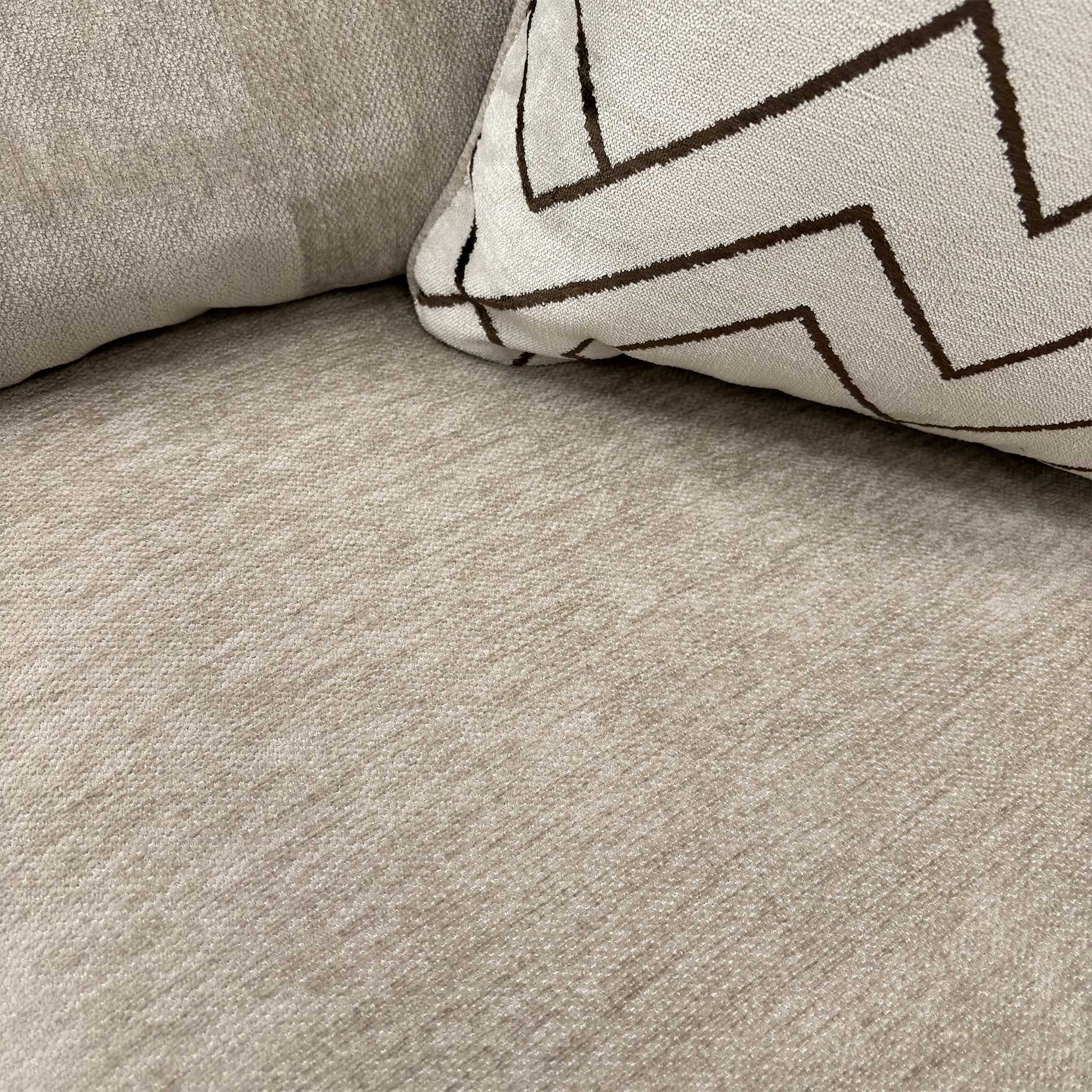 Close-up texture detail of the truffle Derwent soft weave fabric.