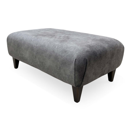 Full view of Boutique 'Aura' Kenzo rectangular bench footstool upholstered in Mink velvet.